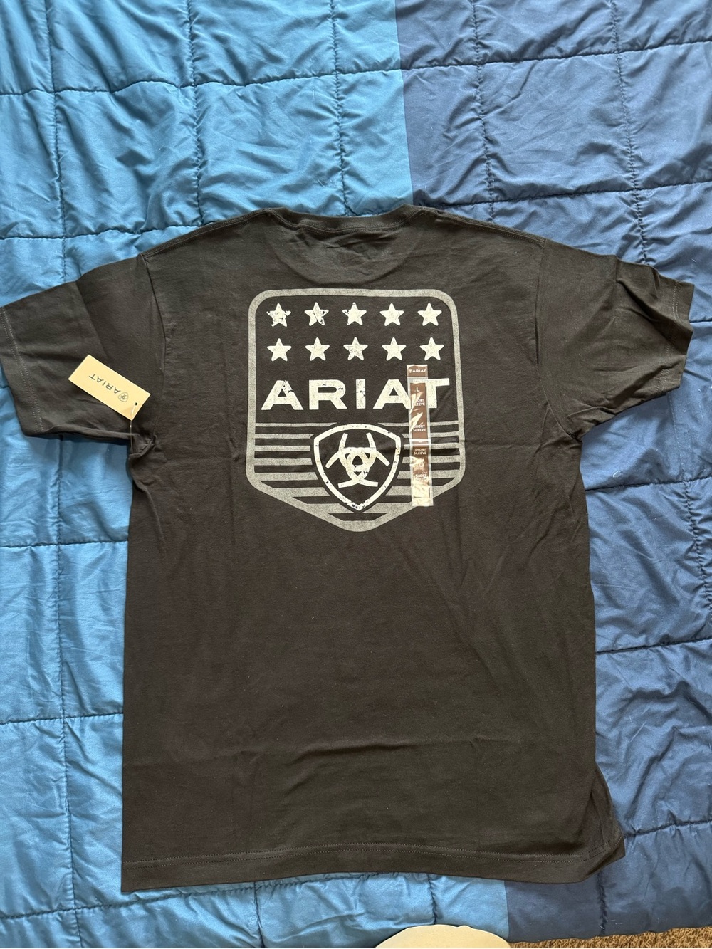 Ariat Black Short-Sleeve Tee with Silver Logo Shield